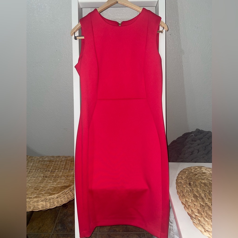 Calvin Klein – Sleeveless Sheath Dress w/Gold Zipper –PINK– Size 10 –NWOT